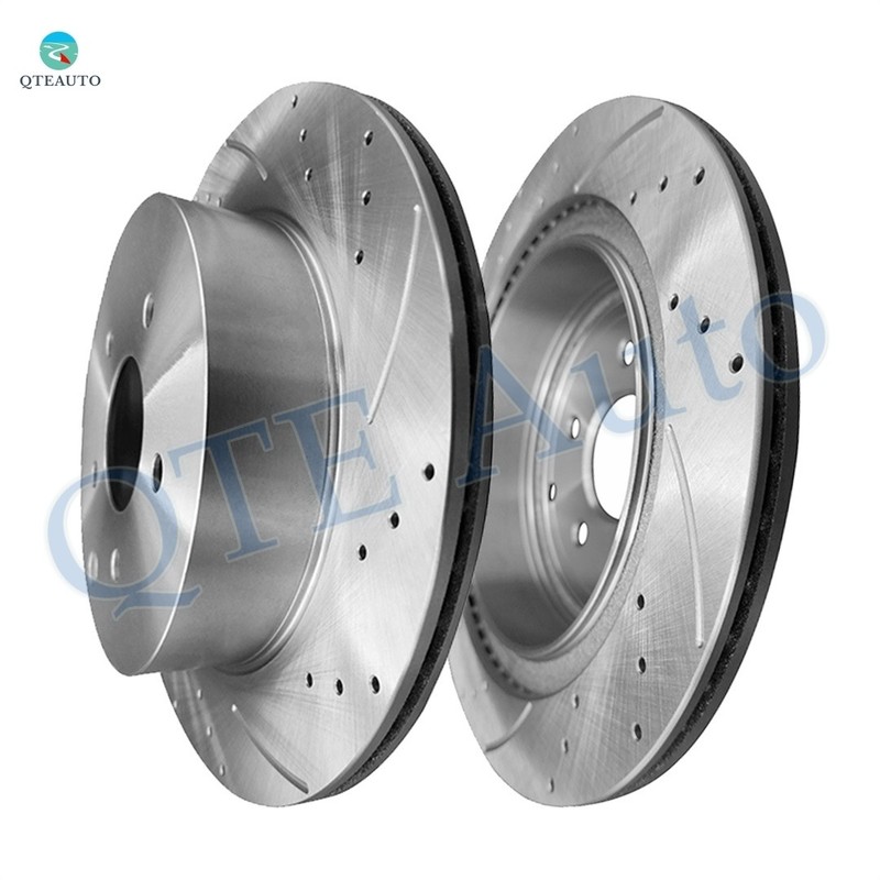 308mm Rear Drilled Slotted Brake Disc Rotors For 2014-2019 Infiniti Q70