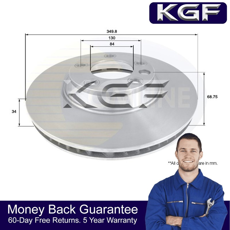 KGF Front Right Brake Disc Fits Audi Q7 Porsche Cayenne VW Touareg #1