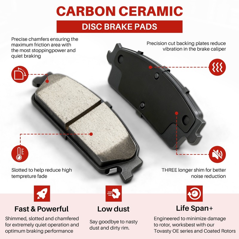 Front & Rear Disc Ceramic Brake Pads for GMC Acadia Buick Enclave Chevy Traverse gallery