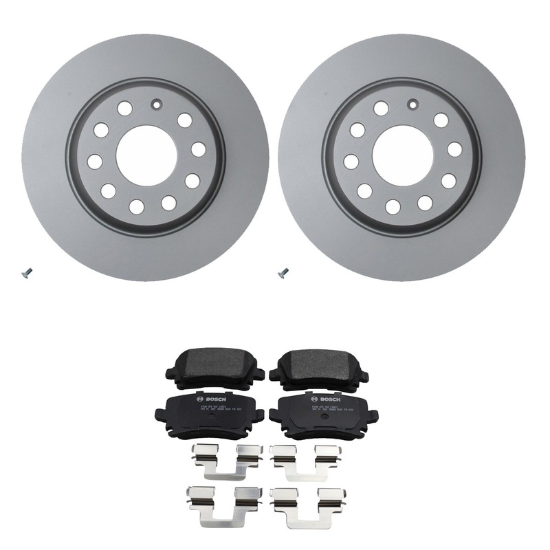 Hella Rear Rotor Bosch Semi-Met Brake Pad Kit For A3 Eos GTI Jetta Passat Tiguan