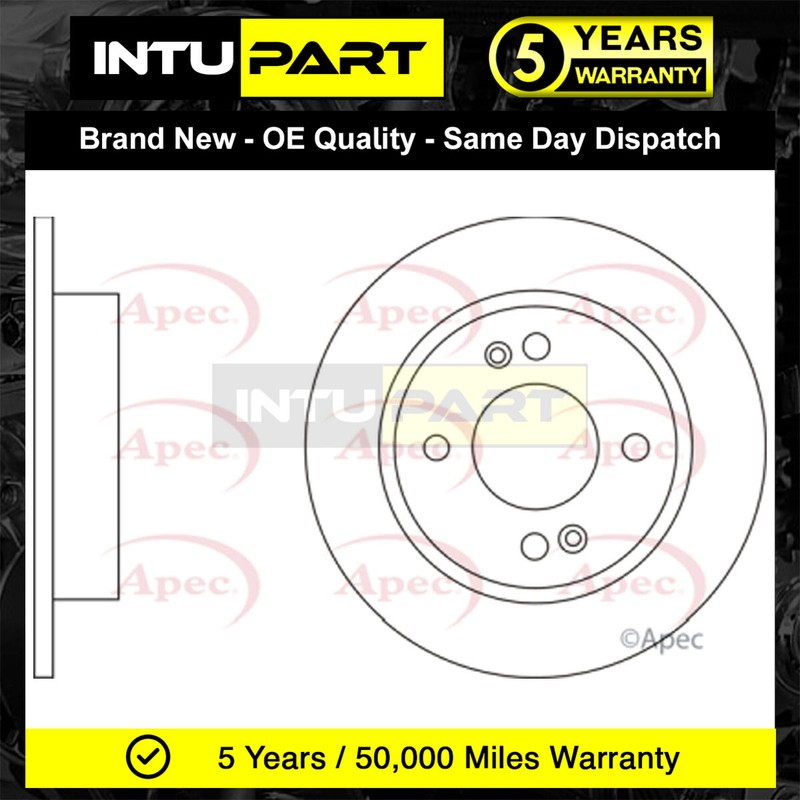 Fits Hyundai i10 2013- 1.0 1.2 IntuPart Rear 1x Brake Disc 58411B9000