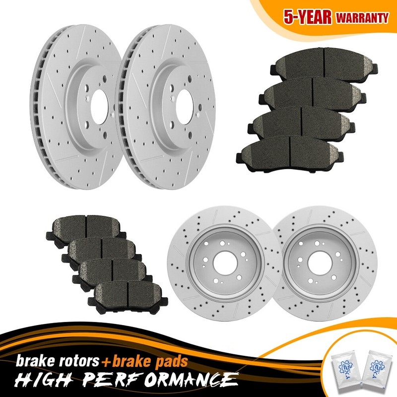 Front Rear Brake Disc Rotors Ceramic Brake Pads for Honda Pilot Acura MDX ZDX