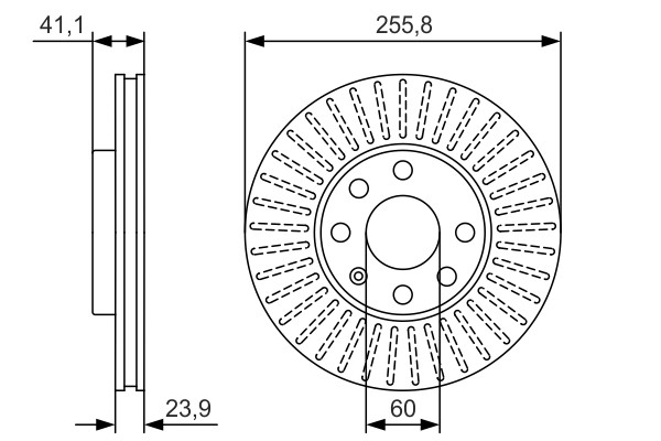 2x Brake Discs Pair Vented Front 256mm 0986479R76 Bosch Set 569059 90497879 New gallery
