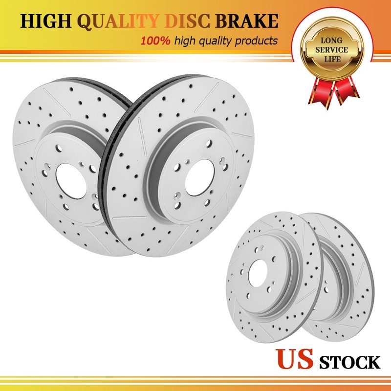 312mm Front 310mm Rear Drilled Brake Rotors for 2017 2018 2019 – 2025 Honda CR-V