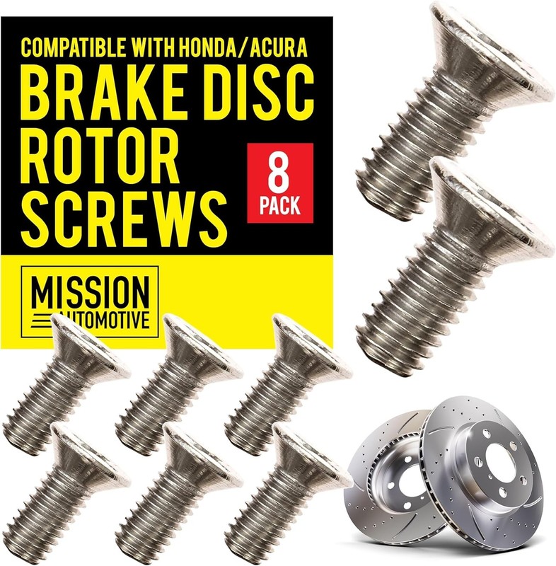 Versatile Brake Rotor Screws for Front and Rear Use - Pack of 8 Stainless Steel gallery