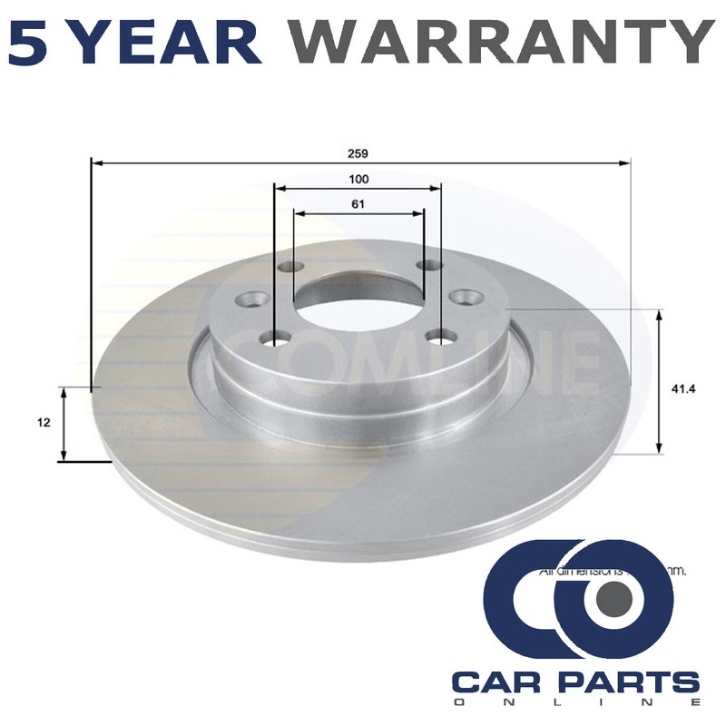 Brake Disc Front CPO Fits Renault Twingo Dacia Sandero Smart Fortwo #1