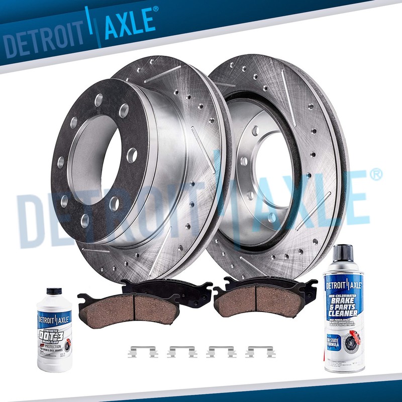 REAR Drilled Disc Rotors Brake Pads Kit for 2004 – 2020 Express Savana 2500 3500