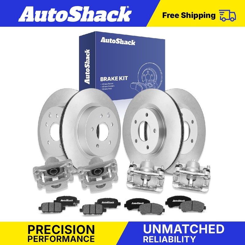 Front Rear Brake Rotors Ceramic Pads Calipers for Nissan, Rogue 2008-2013
