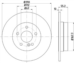 2x Mintex Coated Rear Brake Disc 290mm Mercedes Benz C-Class CLK MDC854C (PAIR)