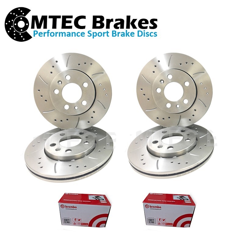 Front Rear Brake Discs & BREMBO for Impreza STi Hawkeye 114.3mm PCD