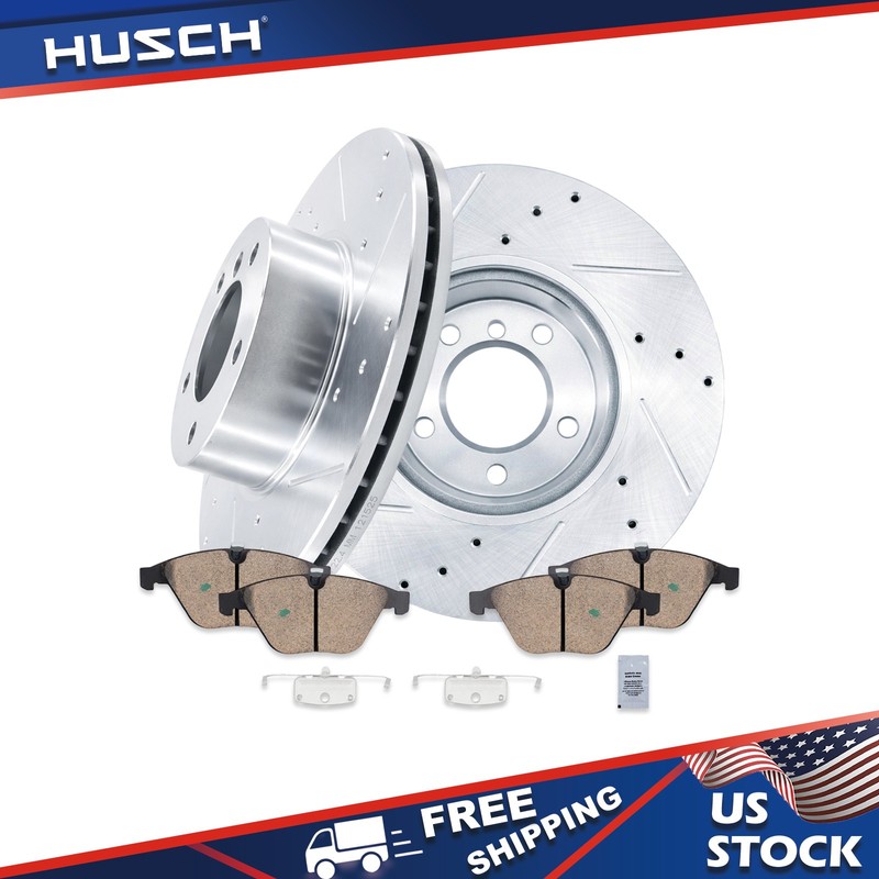 312mm Front Drilled Brake Rotors + Ceramic Pads for 2010 – 2013 BMW 328i xDrive