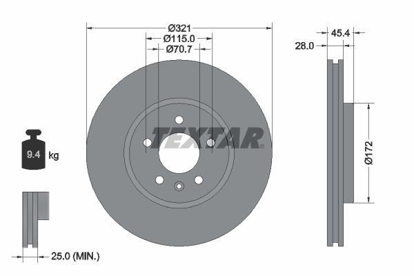 2x Brake Discs Front Vented Fits Opel Insignia Vauxhall Insignia TEXTAR 92305505 gallery