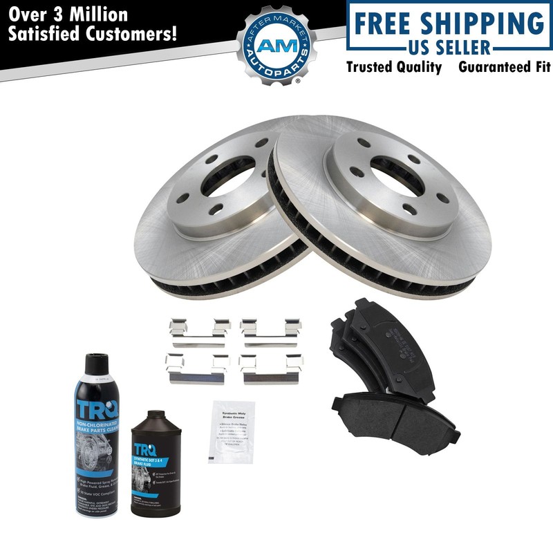 Front Metallic Brake Pad & Rotor Kit w/Fluids for Buick Chevy Olds Pontiac