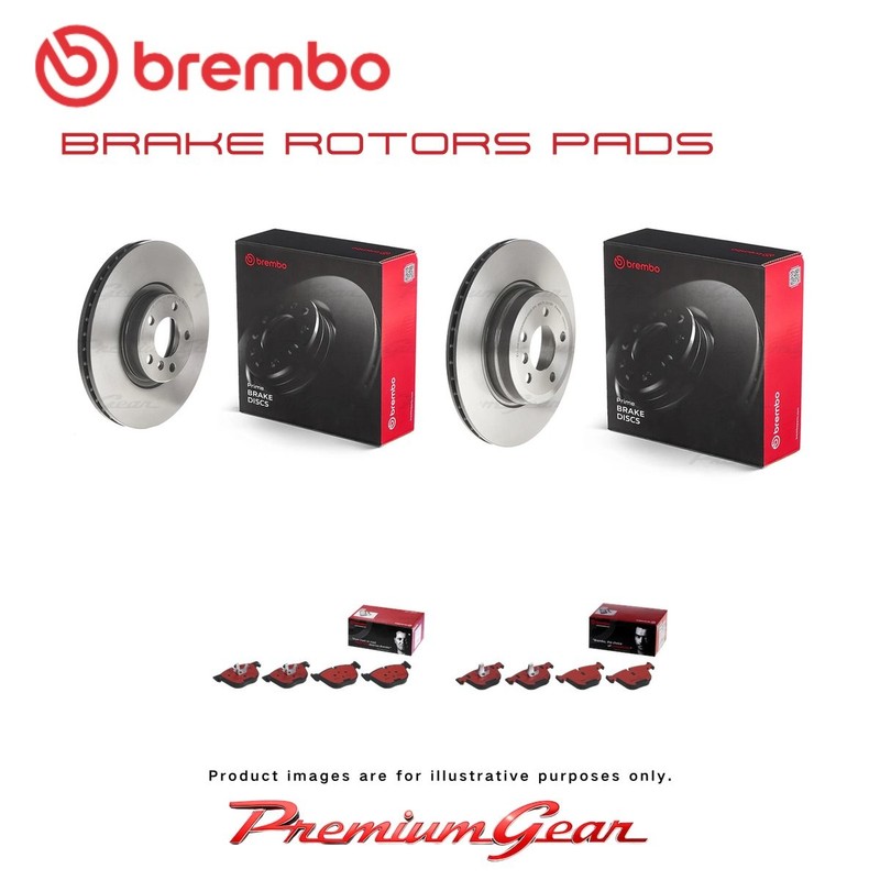 Front+Rear Brembo UV Coated Disc Rotors+NAO Brake Pads for BMW X5 F15 F85 07-18