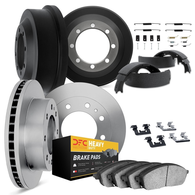 Dynamite Friction Disc Brake Pad and Rotor / Drum Brake Shoe and Drum Kit for Fo