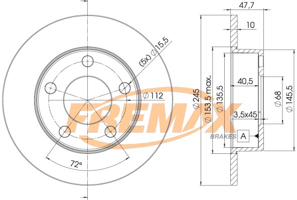 Remax BD-2746 Brake Disc for Audi, VW