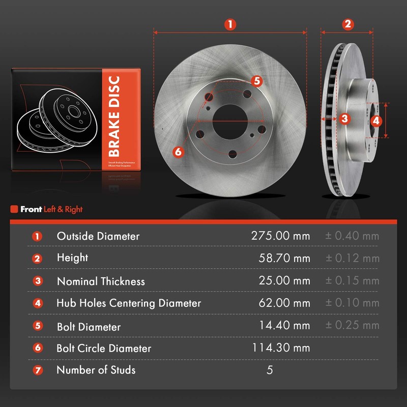 New Front Left & Right Disc Brake Rotors for Toyota Tacoma 2005-2015 5 Lug Model gallery
