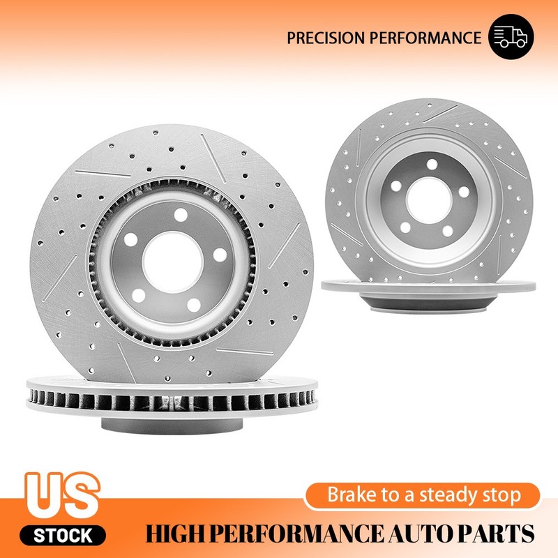 4PCS Front & Rear Drilled Disc Brake Rotors for Ford Escape Bronco Sport Corsair