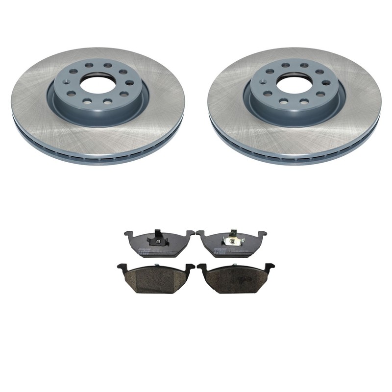 DuraGo Front Rotors TRW Pro Low-Metallic Disc Brake Pads Kit For VW Jetta 11-15