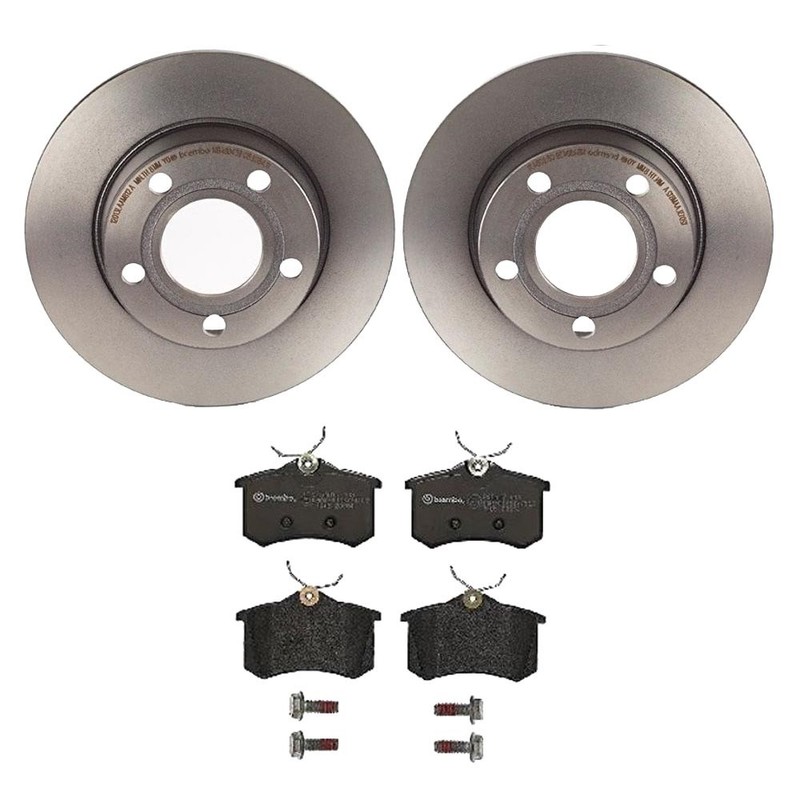 Brembo Rear Brake Kit Low Met Pads Disc Rotors 255mm For Audi A6 Quattro ’02-’04