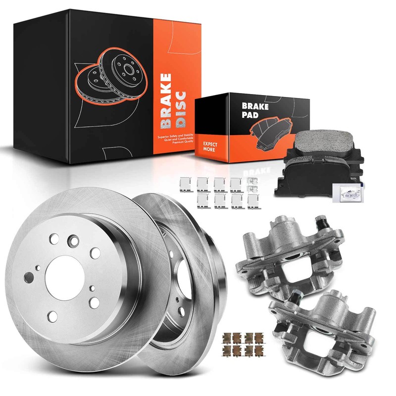 Disc Brake Rotor & Pad + Brake Caliper for Toyota Camry Lexus ES300 00-01 Rear