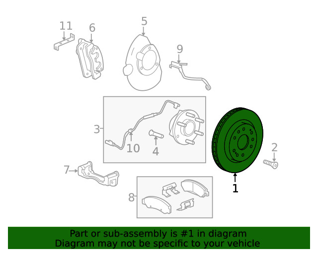 Genuine GM Front Disc Brake Rotor NEW OEM 23144340 gallery