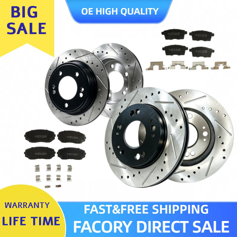 8pc Front&Rear Drilled Brake Rotors&Ceramic Pads for 2007 2008-2015 Mazda CX-9