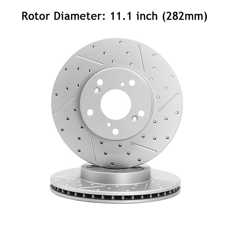 Front Drilled Brake Rotors+Ceramic Pads for Honda CIVIC Accord Element CR-V gallery