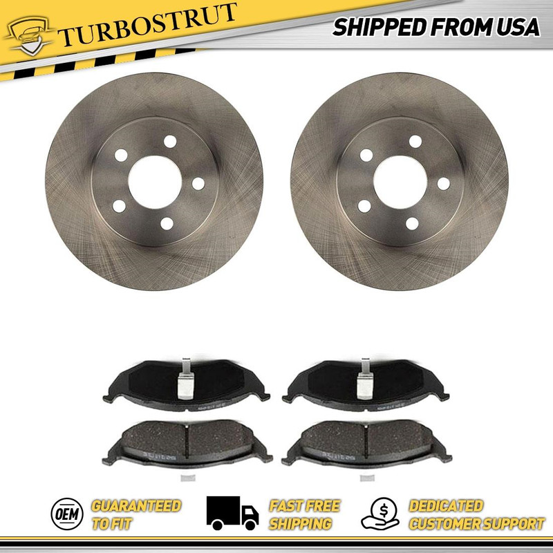 Front OE Brake Rotors Brake Pads Kit For 1995-1999 Dodge Neon Lifetime Warranty