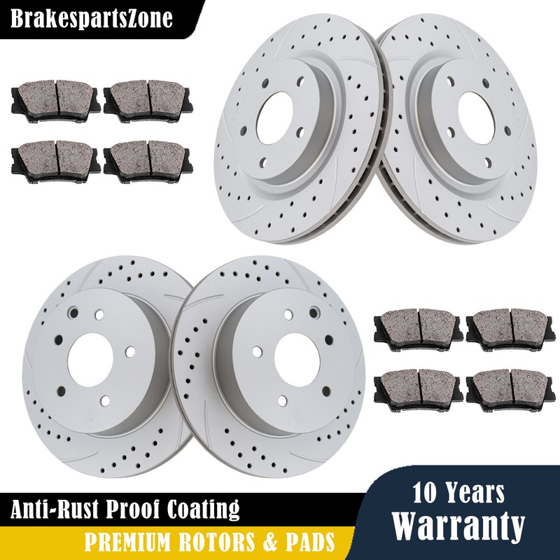 Front and Rear Brake Rotors Pads Kit for Nissan Rogue 2014-2015 2016 2017 Brakes