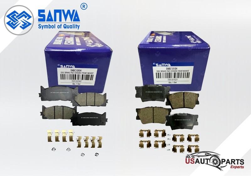 FRONT & REAR CERAMIC BRAKE PAD W/H/KIT FOR LEXUS TOYOTA CAMRY AVALON 2007-201