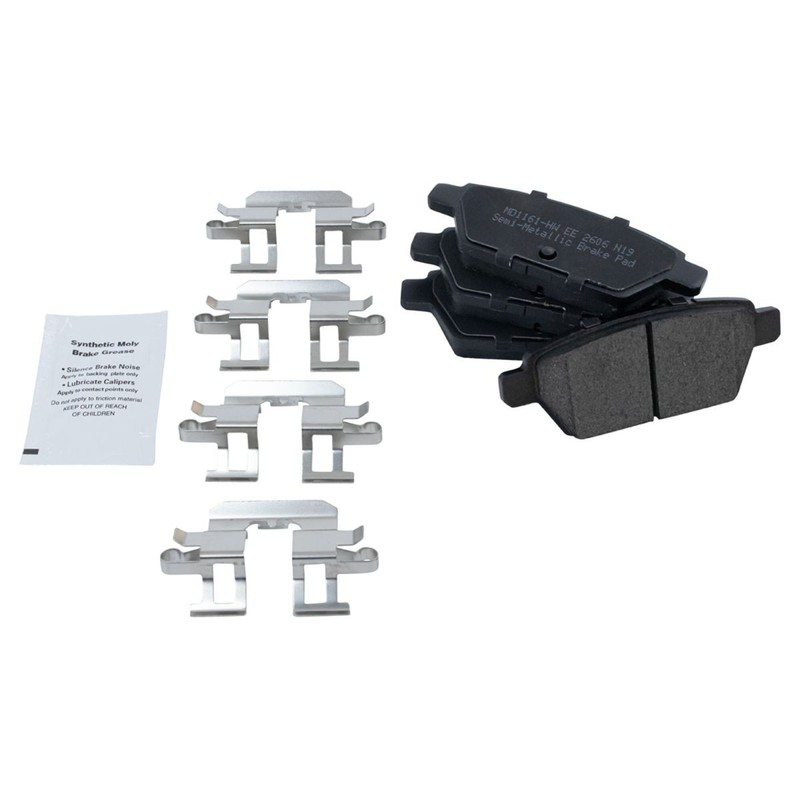 TRQ Brake Rotor Coated & Semi Metallic Pad Front & Rear Kit w/Chemicals gallery