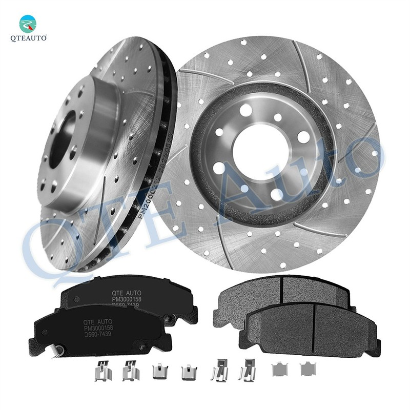 6 Front 240mm Drilled Brake Rotors-Ceramic Brake Pad Kit For 1990 1991 Honda CRX