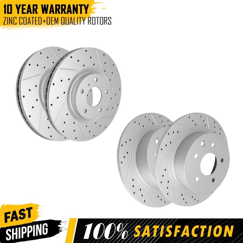 For Nissan Maxima Altima 2004 2005 – 2008 Front Rear Drilled Disc Brake Rotors