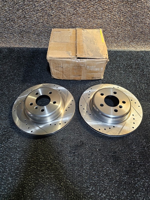 (QTY 2) Drilled and Slotted Brake Rotor X34131R X34131L for BMW 530i 525i 528i