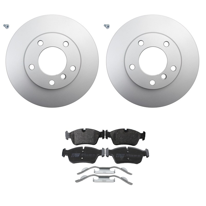 Hella Front Rotors TRW Pro Low-Met Disc Brake Pads Kit For E36 318ti E46 323Ci