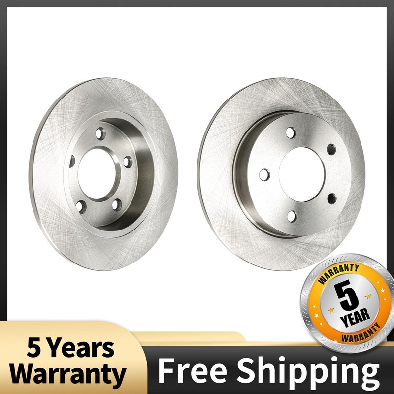 Set of 2 Rear Solid Disc Brake Rotors Fits 2004-2008 2010 2012 Mazda 3 2.0L