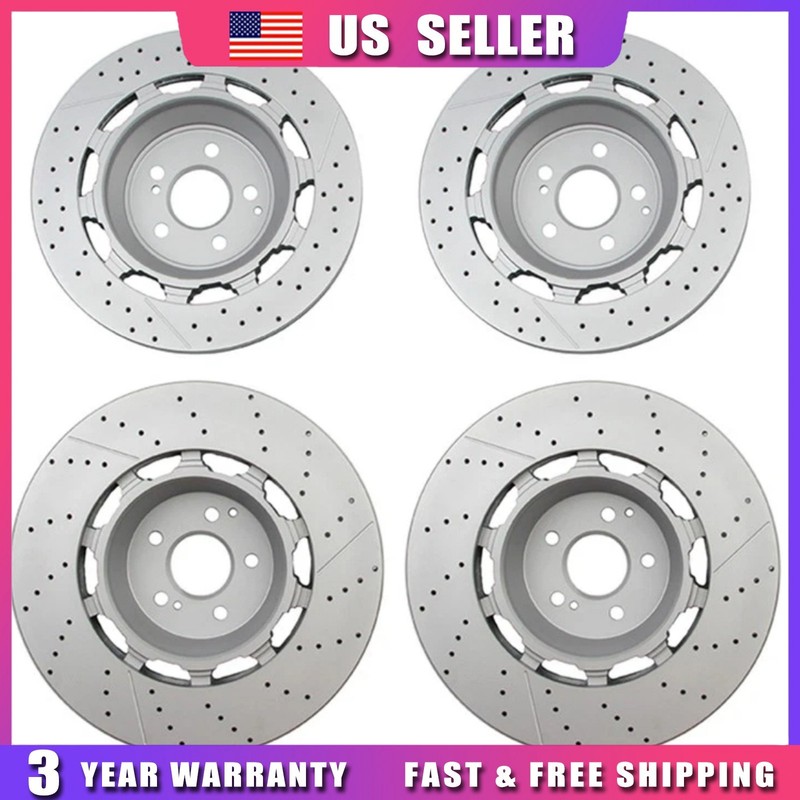 4x New Front & Rear Brake Rotors Fits For Mercedes-Benz W222 S63 AMG S65 AMG