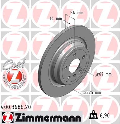 Zimmermann 400.3686.20 Brake Disc for Mercedes-Benz