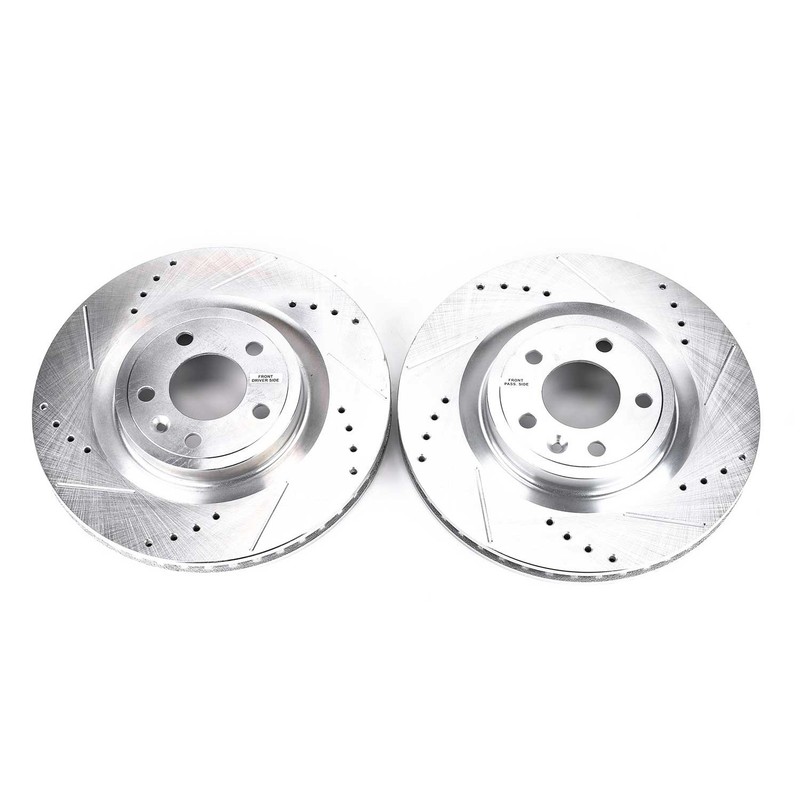 PowerStop Evolution Drilled Slotted Rotors Pair Front For Ford Mustang