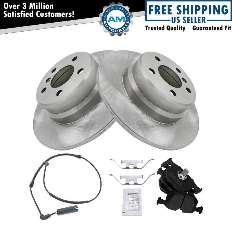 Rear Semi Metallic Disc Brake Pads & Rotor Kit Set for BMW X5 SUV Truck New