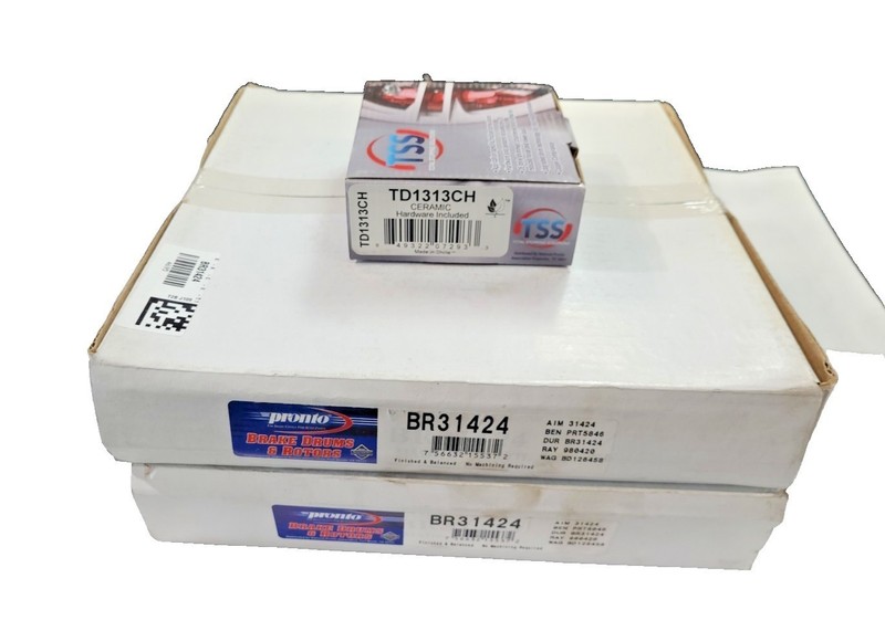 TD1313CH & BR31424 Rear Disc Brake Pad & Rotor Set-Fits: Hyundai & Others