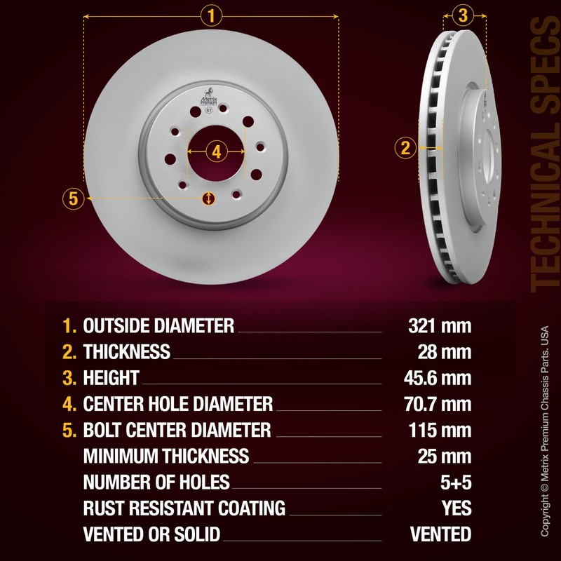Front Disc Brake Rotor For 16-18 Buick Envision LaCrosse 18-21 Chevy Equinox 2PC gallery