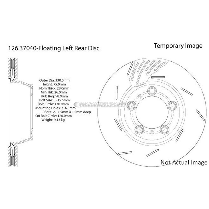 For Porsche 911 Panamera Centric Rear Left Brake Rotor Disc