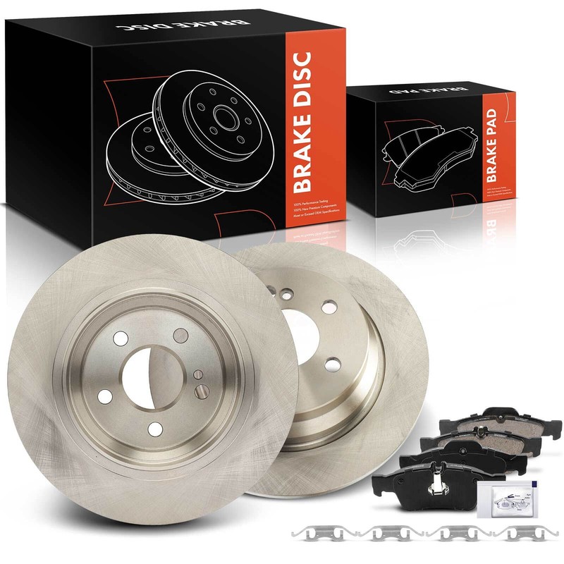 Rear Disc Brake Rotors & Ceramic Brake Pads for Mercedes-Benz E320 W211 03-09