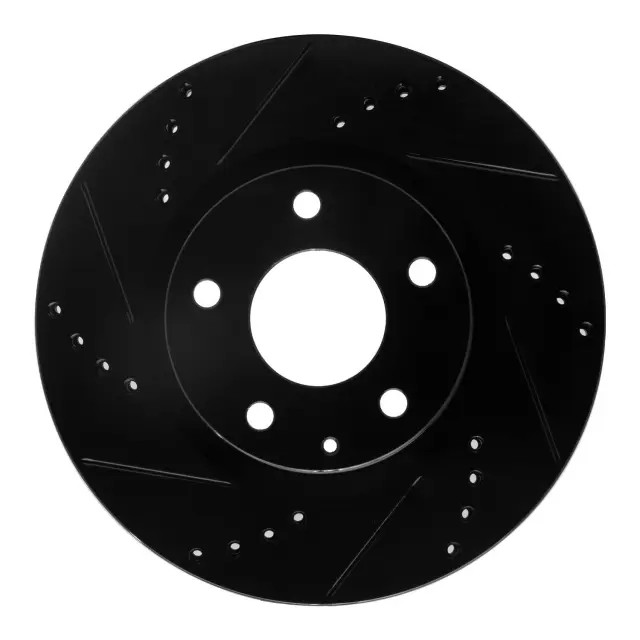 Genuine DFC Brake Rotor – Drilled and Slotted – Black 633-80052L