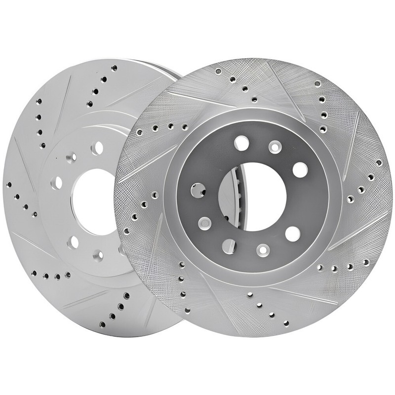 Front Vented, Drilled & Slotted Brake Rotors for Cadillac CTS 07-03; 302.77mm