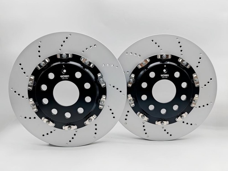 Two-piece Front Rear Drilled Brake Rotors For Audi RS3 2022-2026 gallery