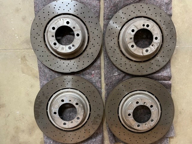 Porsche 991 steel brake rotors turbo s OEM low mileage excellent condition