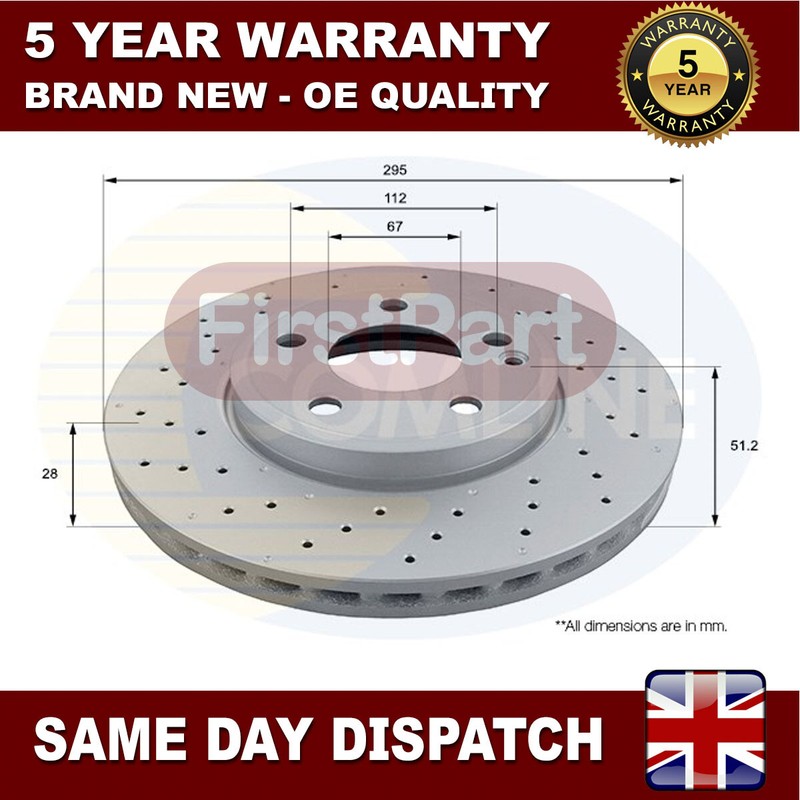 Fits Mercedes A-Class B-Class GLA CLA Firstpart Front Brake Disc #1